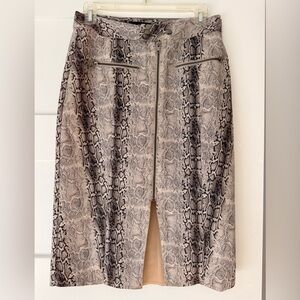 Fate Snakeskin Pencil Skirt in Black and Cream